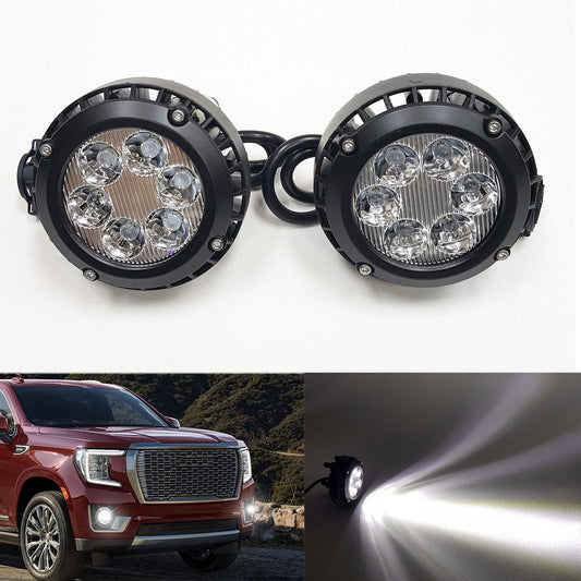 For 2007 2008 2009 2010 2011 2012 2013 2014 GMC Yukon Denali LED Clear Lens Fog Driving Lights Lamps Pair OEM#GM2590104 / 15839896