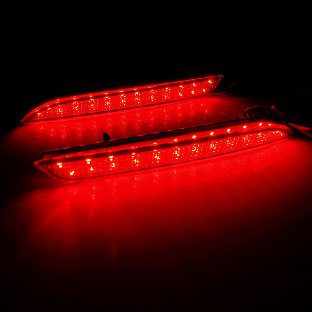2x Red Lens LED Bumper Reflector Tail Brake Light For Acura TSX Honda CR-Z/ Insight/CR-V OEM#HO1185103, HO1184103, 33505SLJ013, 33555SLJ013, 13461865
