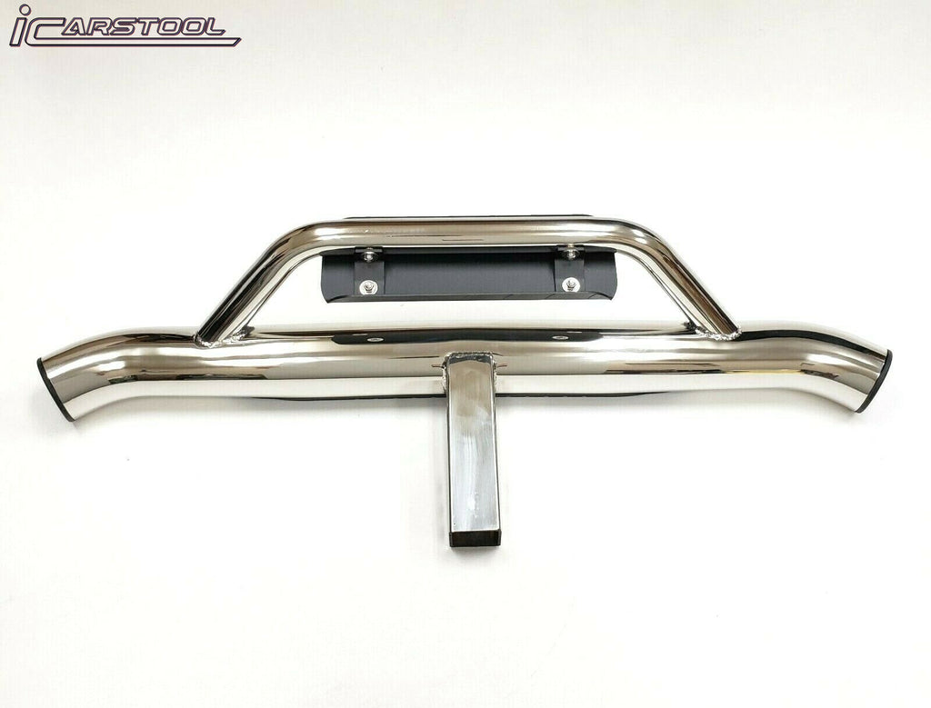 Chrome Universal Truck Trailer Rear Bumper Guard 36" Length x 6.5" Overall Heigh Heavy Duty Steel Towing Hitch Step Bar Drop Step 2" Receiver