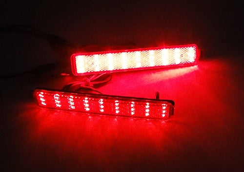 2x Red Lens LED Bumper Reflector Tail Brake Light For 2007-2013 Cadillac CTS, CTS-V sedanOEM#25805313, 16517435,GM2830101, 25805313