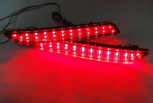 2x Red Lens LED Bumper Reflector Tail Brake Light For Acura TSX Honda CR-Z/ Insight/CR-V OEM#HO1185103, HO1184103, 33505SLJ013, 33555SLJ013, 13461865