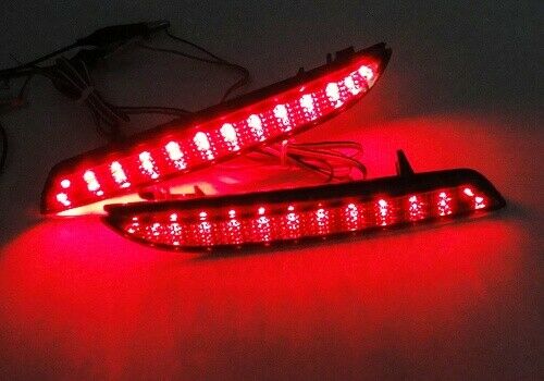 2X SMOKE LENS LED REAR BUMPER REFLECTOR BRAKE LIGHTS FOR  ACURA TSX WAGON HONDA CR-Z ZF1 CR-V INSIGHT HYBRID