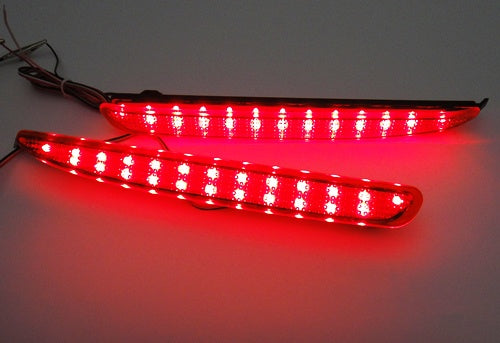 2x Red Lens LED Bumper Reflector Tail Brake Stop Light Rear Fog Light  For 2010 2011 2012 2013 Mazda3 MAZDASPEED3 JDM Mazda3 / Axela Sport/Sedan/Mazdaspeed BL5FW BLEAW BLEFW