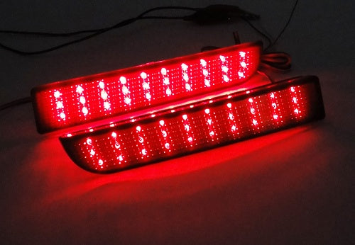 2x Smoke Lens Bumper Reflector LED Tail Brake Lights For 2008 - 2017 Mitsubishi Lancer