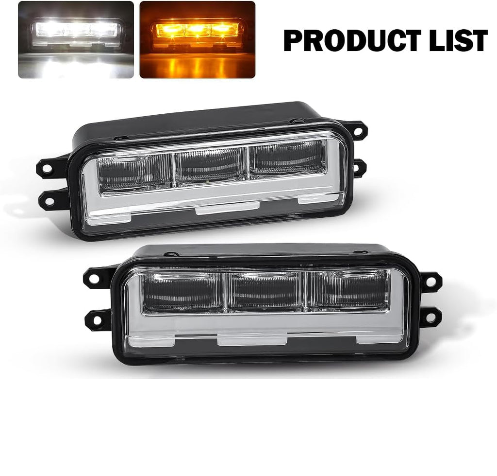Clear Lens LED Fog Light Kit For 2023-2025 Toyota Sequoia with Wires Switch Relay Dual-Colors With Additional Signal Light Function