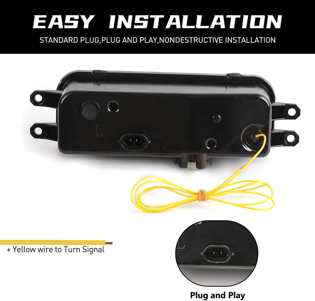 Clear Lens LED Fog Light Kit For 2024-2025 Toyota Tacoma with Wires Switch Relay Dual-Colors With Additional Signal Light Function