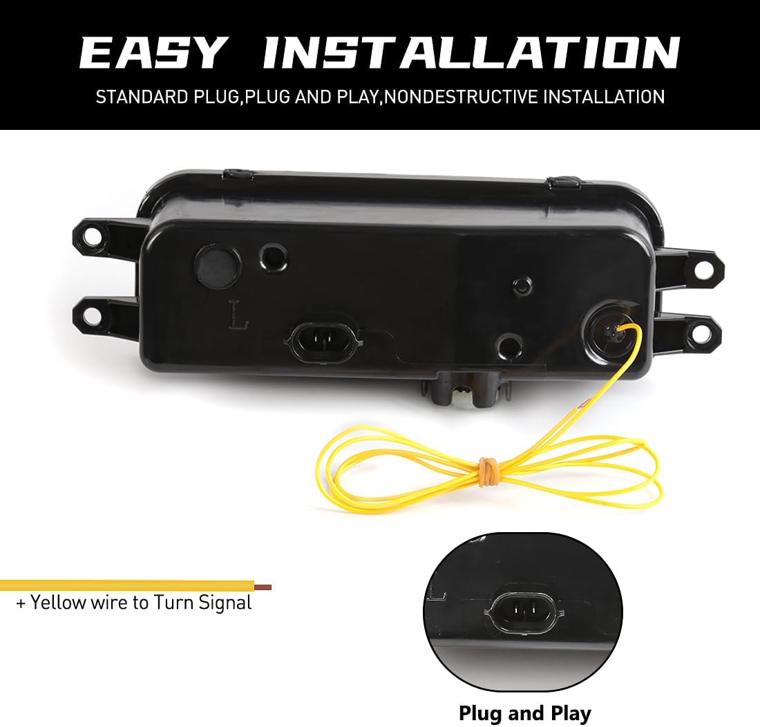Clear Lens LED Fog Light Kit For 2023-2025 Toyota Sequoia with Wires Switch Relay Dual-Colors With Additional Signal Light Function