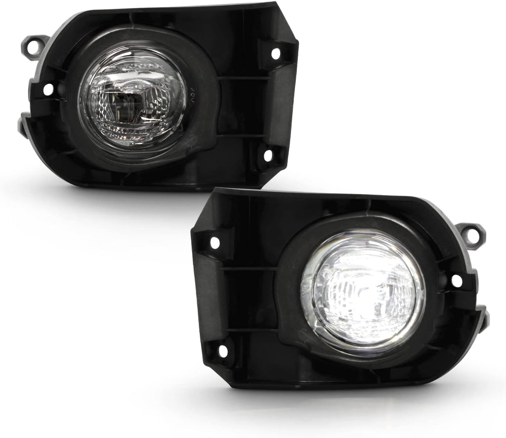 For 2022 2023 2024 Toyota Corolla Cross 6000k White LED Fog Light Kit Assembly Upgrade - OE Style Aftermarket Parts - Clear Lens Complete with Bezels Switch  and Wires