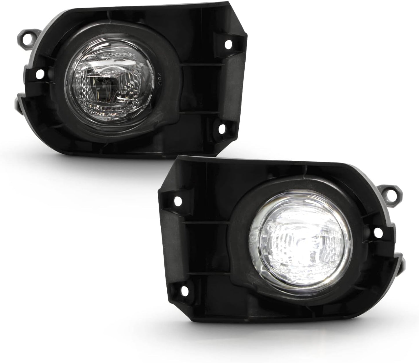For 2022 2023 2024 Toyota Corolla Cross 6000k White LED Fog Light Kit Assembly Upgrade - OE Style Aftermarket Parts - Clear Lens Complete with Bezels Switch  and Wires
