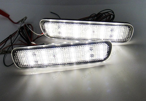 2x Clear Lens Bumper Reflector LED Tail Brake Light For Lexus LX470 Toyota Land Cruiser