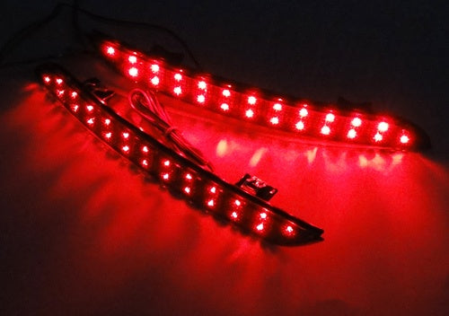 2x Smoked Lens LED Bumper Reflector Tail Brake Lights For 2009-2014 BMW F10 F11 F18 5-series 520d, 520i, 523i, 525d, 528i, 530d, 530i, 535d, 535i, 550i, ActiveHybrid (will NOT fit M5 or 5-series with M Sport aerodynamic kit)