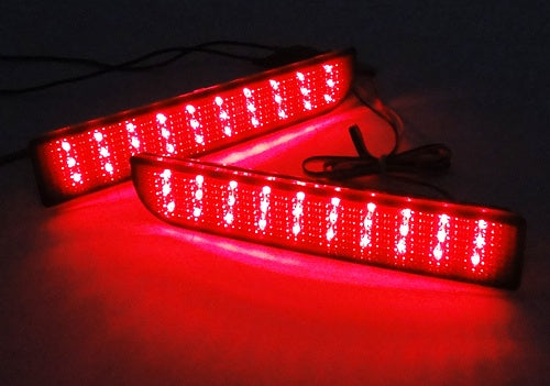 2x Smoke Lens Bumper Reflector LED Tail Brake Lights For 2008 - 2017 Mitsubishi Lancer