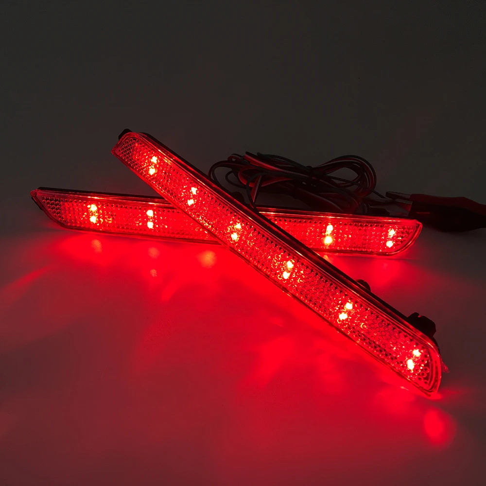 2x Clear Lens LED Bumper Reflector Brake Light For 2004-2009 Mazda 3 Mazdaspeed3 OEM#BN8R515L0B, BN8R515M0B,MA1185100, MA1184100