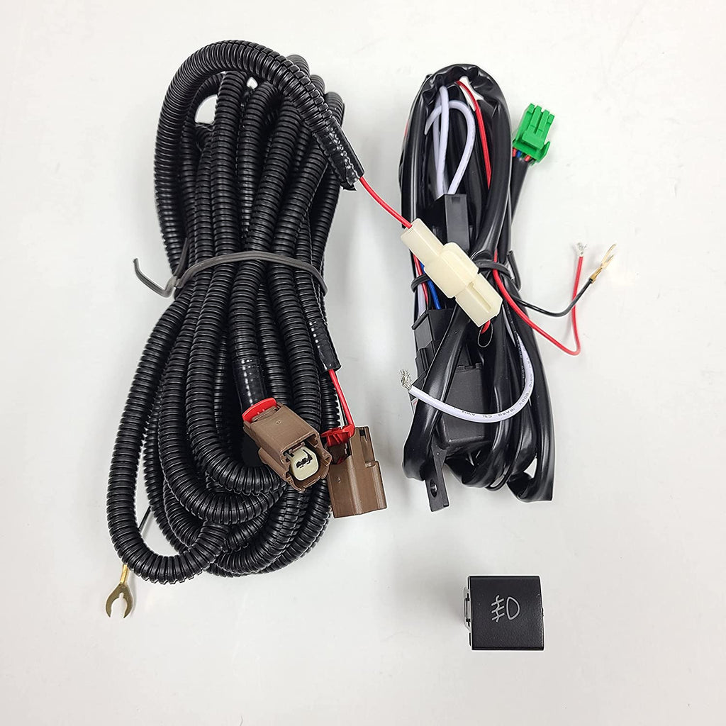 Clear Lens LED Fog Driving Lights Kit Assembly For 2021 2022 2023 2024 2025 Toyota Sienna LE XLE XSE LIMITED PLATINUM Wire Harness Switch Kit OEM# 81210-08040,81220-08040,TO2593145,TO2592145