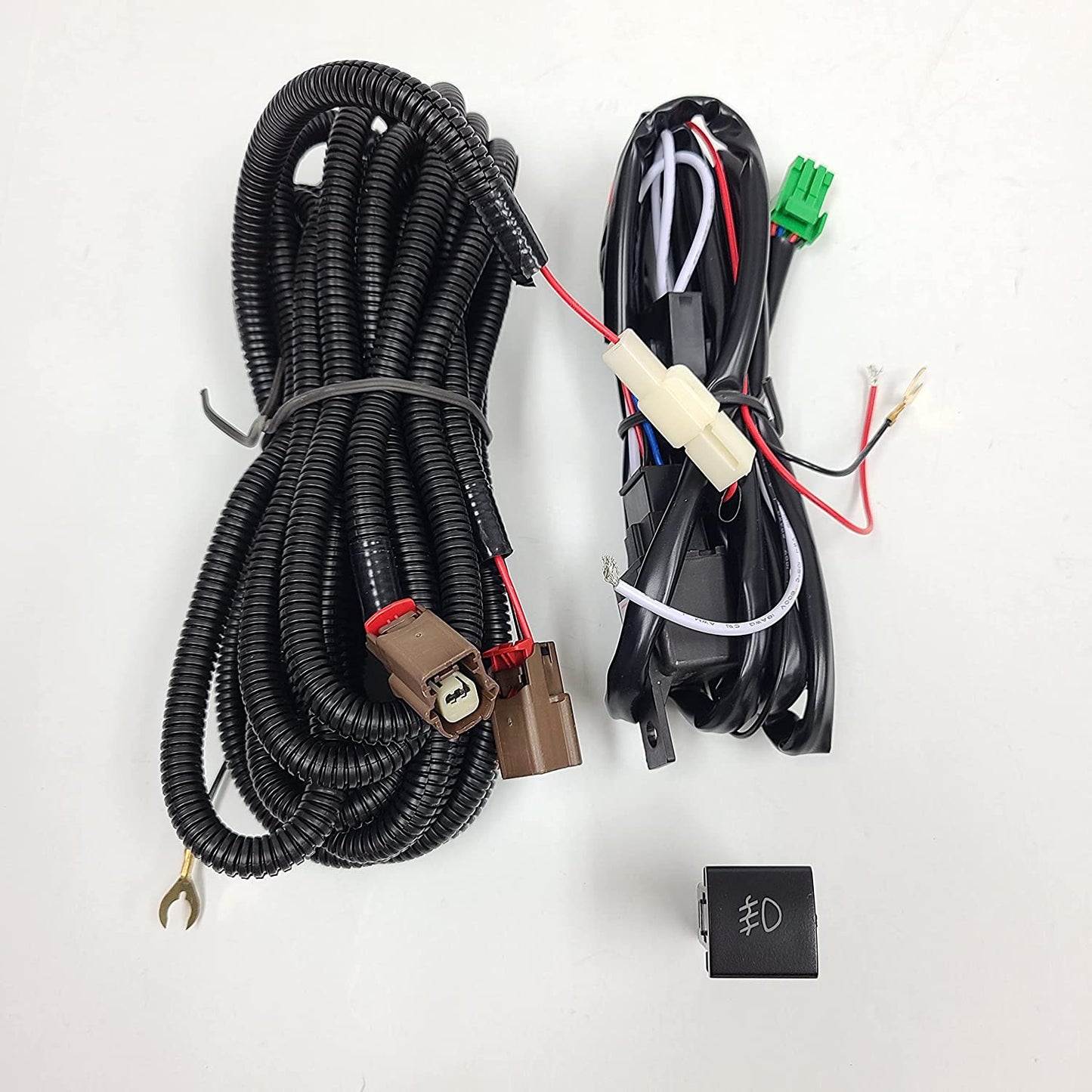 Clear Lens LED Fog Driving Lights Kit Assembly For 2021 2022 2023 2024 2025 Toyota Sienna LE XLE XSE LIMITED PLATINUM Wire Harness Switch Kit OEM# 81210-08040,81220-08040,TO2593145,TO2592145