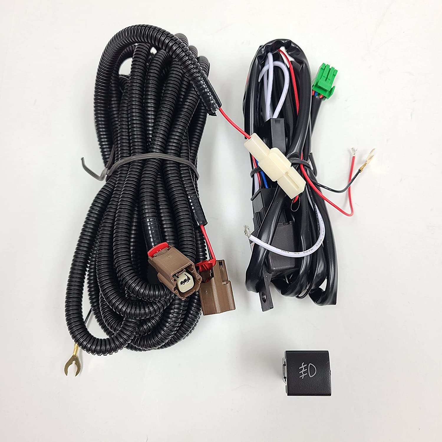 Clear Lens LED Fog Driving Lights Kit Assembly For 2021 2022 2023 2024 2025 Toyota Sienna LE XLE XSE LIMITED PLATINUM Wire Harness Switch Kit OEM# 81210-08040,81220-08040,TO2593145,TO2592145