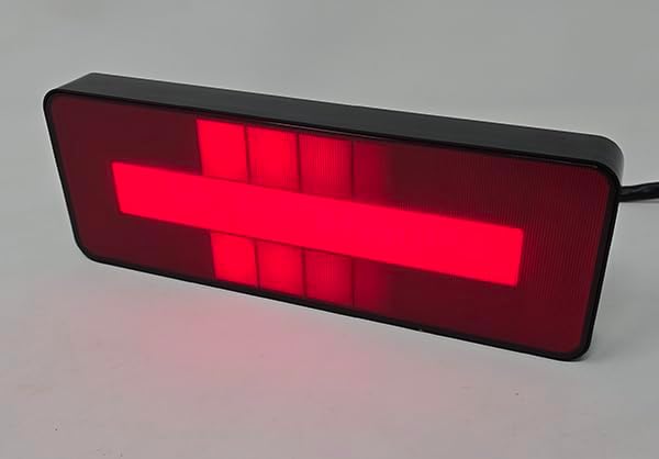 2" Receiver Tow Hitch Brake Reverse Sequential Signal Light Cover Red Reflector Small Square Pixel Bright LED RV SUV Van Truck Rectangler with Plug