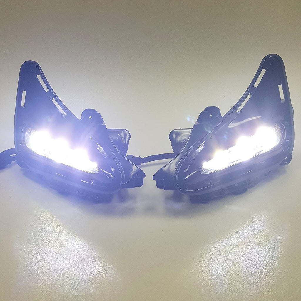 For 2017-2019 Toyota Corolla L LE XLE Built-in LED DRL Fog Driving Light with Switch Bezel Wires NOT FIT COROLLA "SE" or "XSE" or "50th Anniversary" MODEL