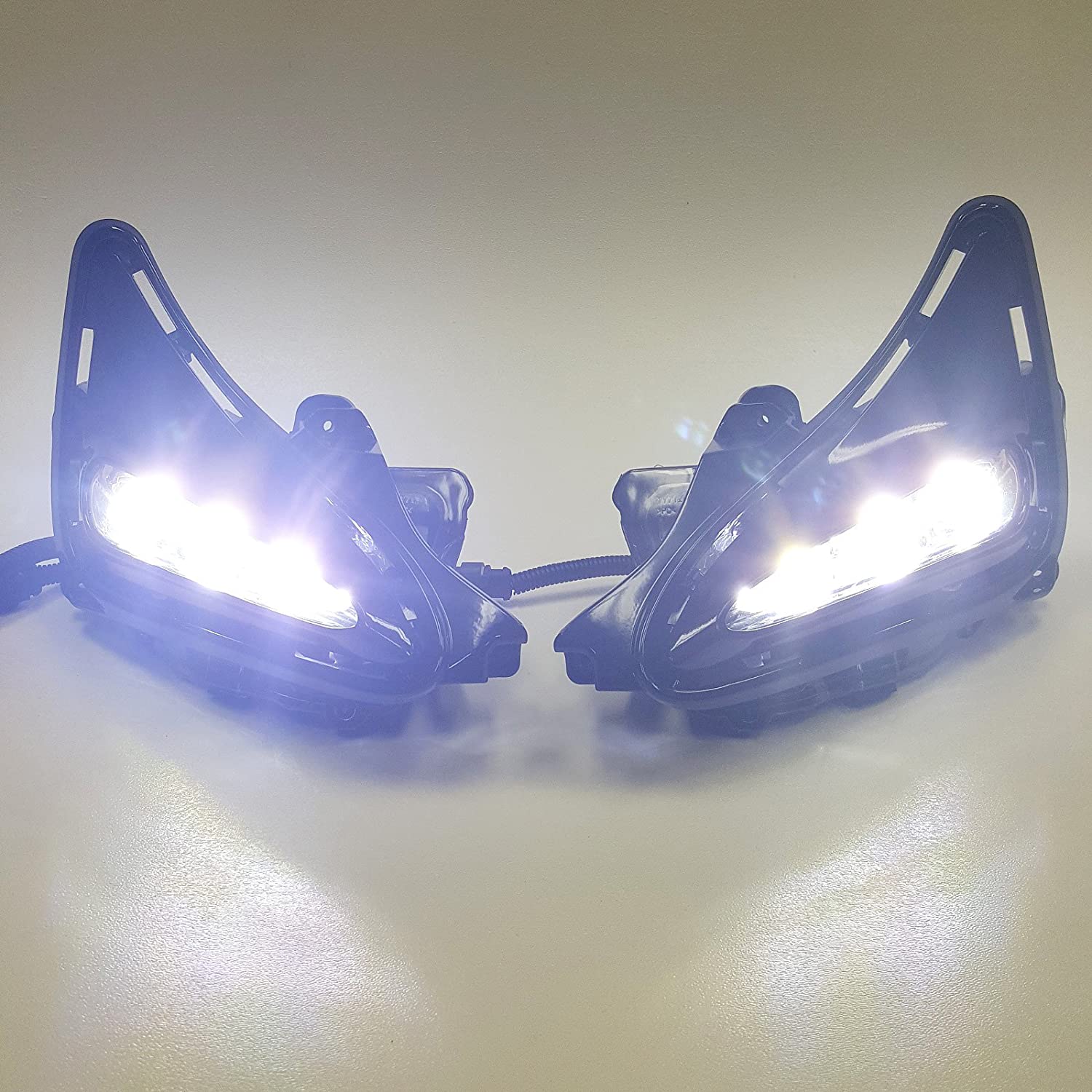 For 2017-2019 Toyota Corolla L LE XLE Built-in LED DRL Fog Driving Light with Switch Bezel Wires NOT FIT COROLLA "SE" or "XSE" or "50th Anniversary" MODEL