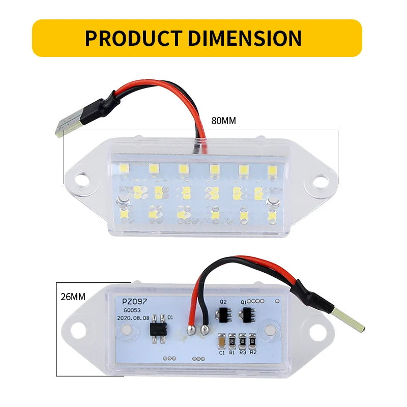 2x White 6000K 18-SMD LED License Plate Lights For Mitsubishi Lancer Evolution X