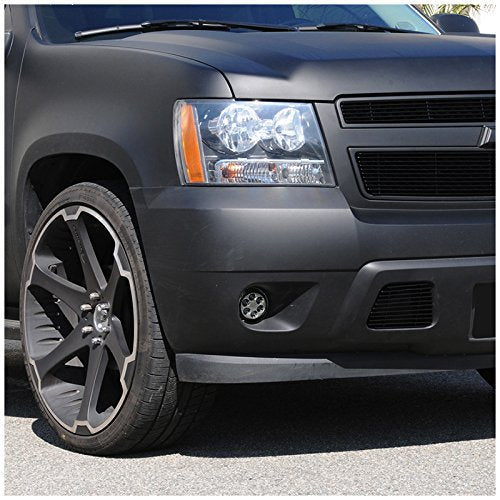 For 2007-2014 Chevy Tahoe models with round LED Clear Lens Fog Driving Lights Lamps Pair（Do not fit Off-road models）OEM#GM2590104 / 15839896