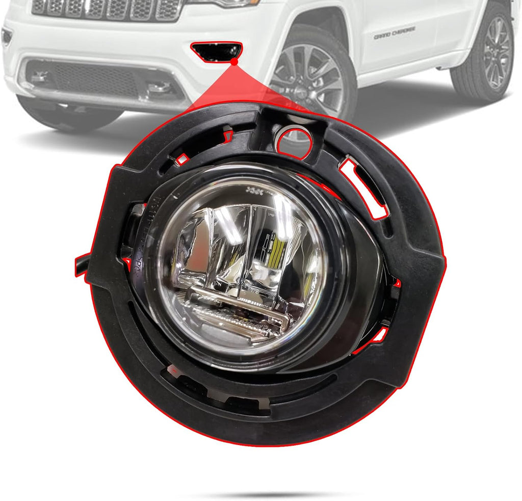 Fog Lights  For 2017 2018 2019 Chrysler Pacifica, OE Style Clear Lens Built-In LED Fog Lamps Assembly OE#68228884AC / CH2592153