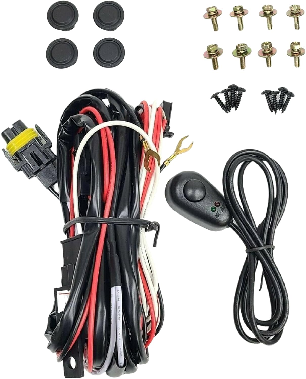 Clear Lens Fog Lights Kit For 2019-2024 Ram 2500 3500, OE Style Clear Lens Built-In LED Fog Lamps Assembly With Mounting Brackets Wire Harness Switch Bezels OEM# ‎68273291AB, 68273292AB, 68449338AA