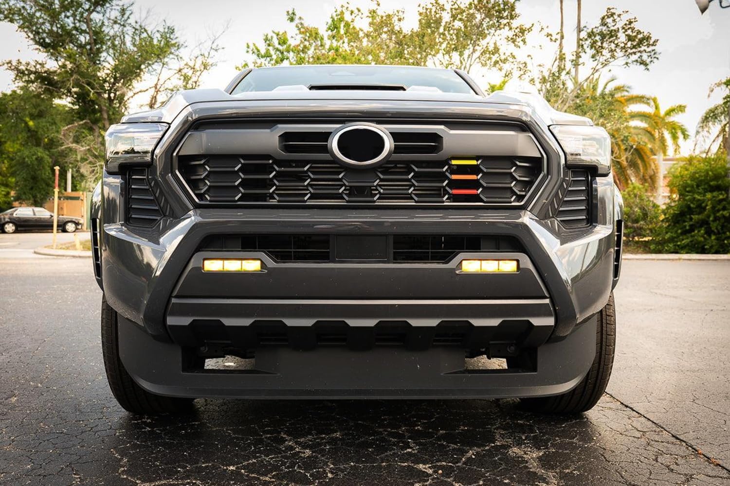 Clear Lens LED Fog Light Kit For 2022-2025 Toyota Tundra with Wires Switch Relay Dual-Colors With Additional Signal Light Functi
