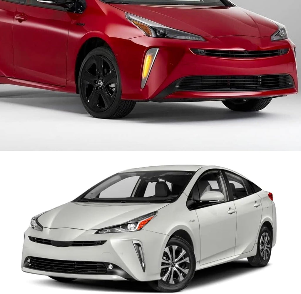  For 2019-2022 Toyota Prius Built-in LED Fog light w/DRL - White LED Running Lights + Yellow Signal Lights Kit - Complete with Bezels and Wiring Harness - OE Fitment