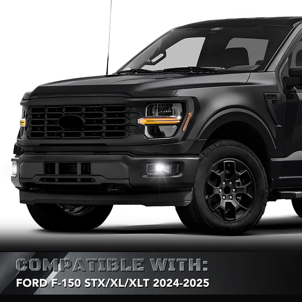 For 2024-2025 Ford F-150 F150 STX XL XLT LED Fog Light Kit with Switch Bezel Wire Bracket