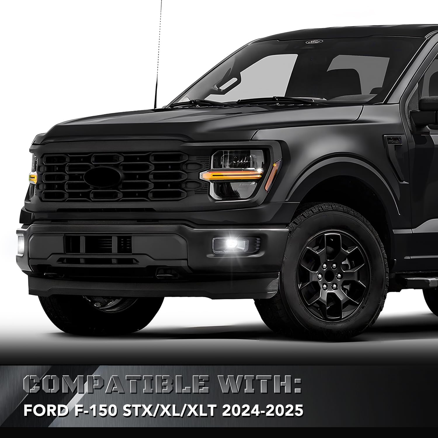 For 2024-2025 Ford F-150 F150 STX XL XLT LED Fog Light Kit with Switch Bezel Wire Bracket
