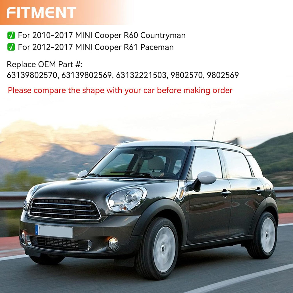 2x Clear Lens Amber LED Turn Signal Side Marker Lights For 2011 - 2017 Mini Cooper Countryman R60