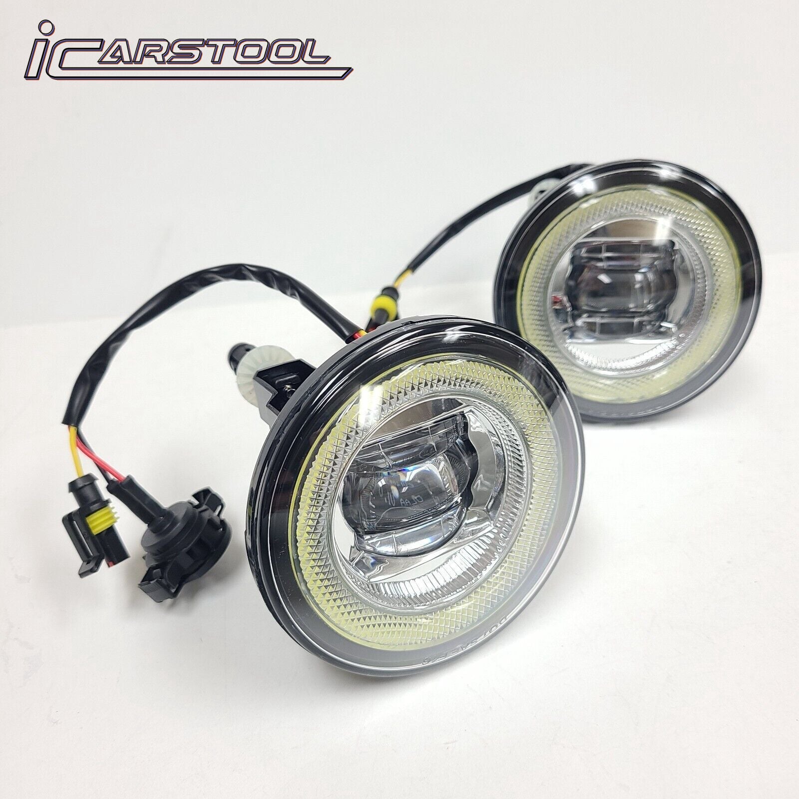 Clear Lens LED Fog Driving Lights Kit Halo For 2007-2014 GMC Yukon XL 1500 / 2500 Denali with Wires Switch