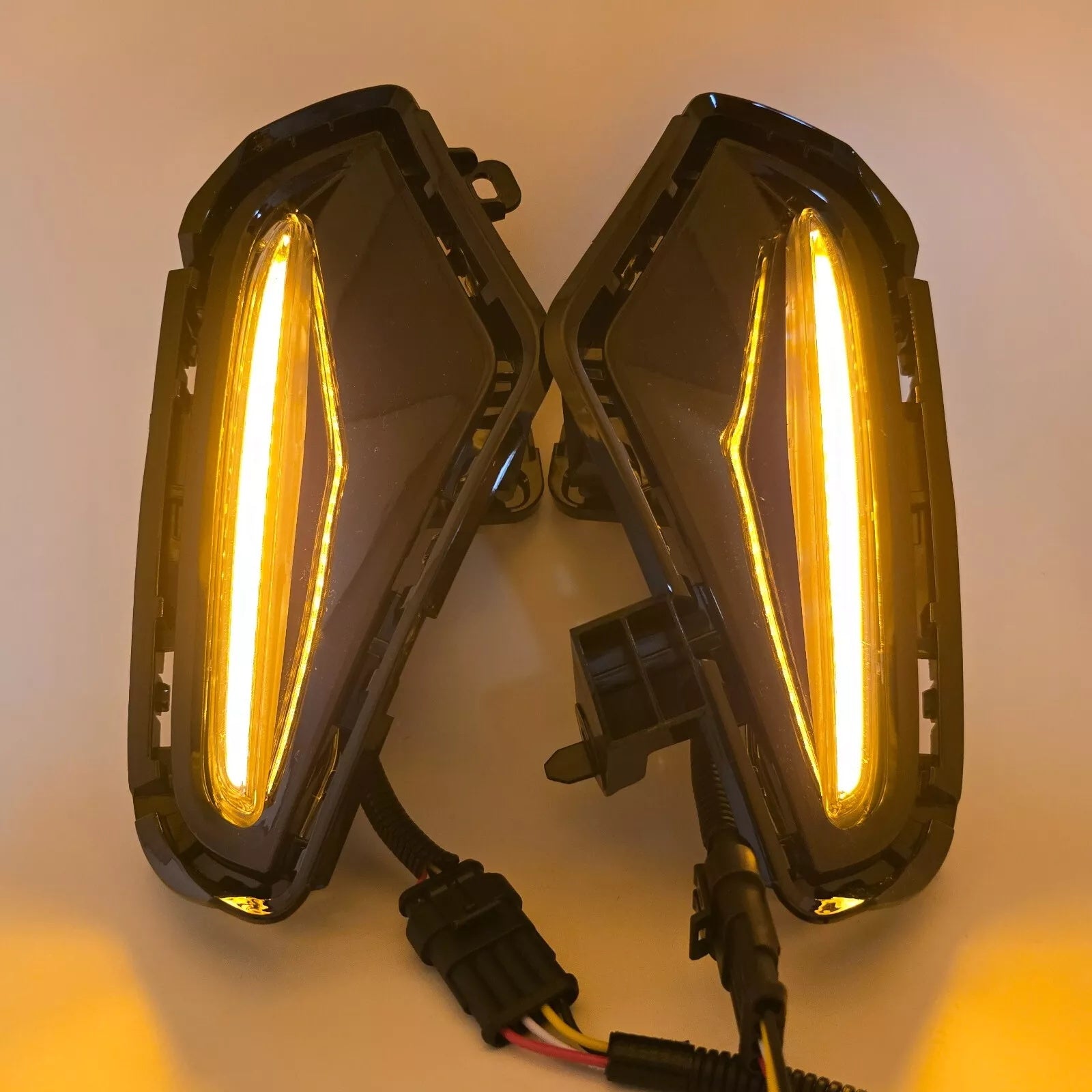 Dual Color LED DRL Signal Fog Light Kit For 2019-2025 Toyota Rav4 LE XLE Hybrid SE XSE with Bezel Wire & Daytime Running Light Amber Turn Signal Light