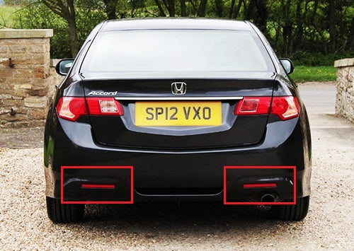 For 2009-2014 Acura TSX Red Lens 48-LED Rear Bumper Reflector Brake Lights Lamps