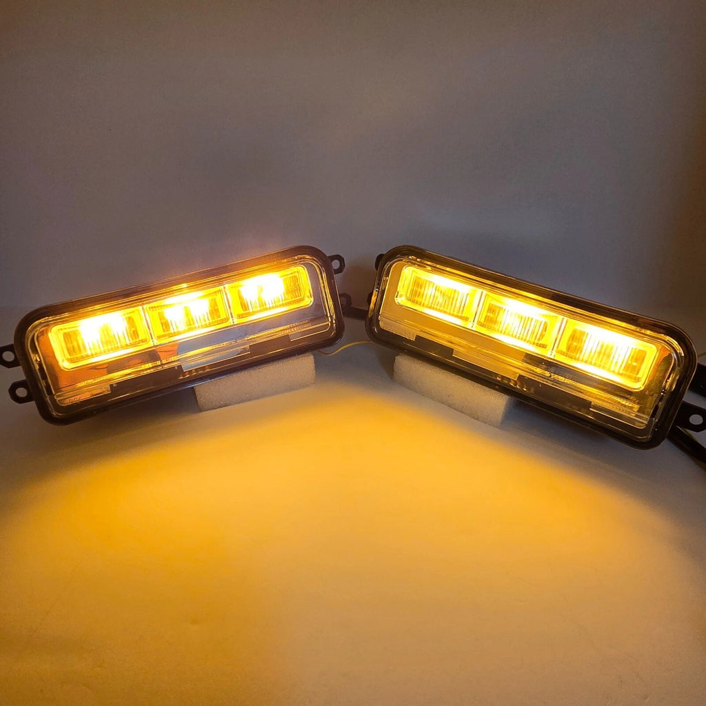 Clear Lens LED Fog Light Kit For 2022-2025 Toyota Tundra with Wires Switch Relay Dual-Colors With Additional Signal Light Functi