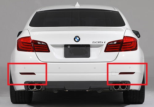 2x Smoked Lens LED Bumper Reflector Tail Brake Lights For 2009-2014 BMW F10 F11 F18 5-series 520d, 520i, 523i, 525d, 528i, 530d, 530i, 535d, 535i, 550i, ActiveHybrid (will NOT fit M5 or 5-series with M Sport aerodynamic kit)