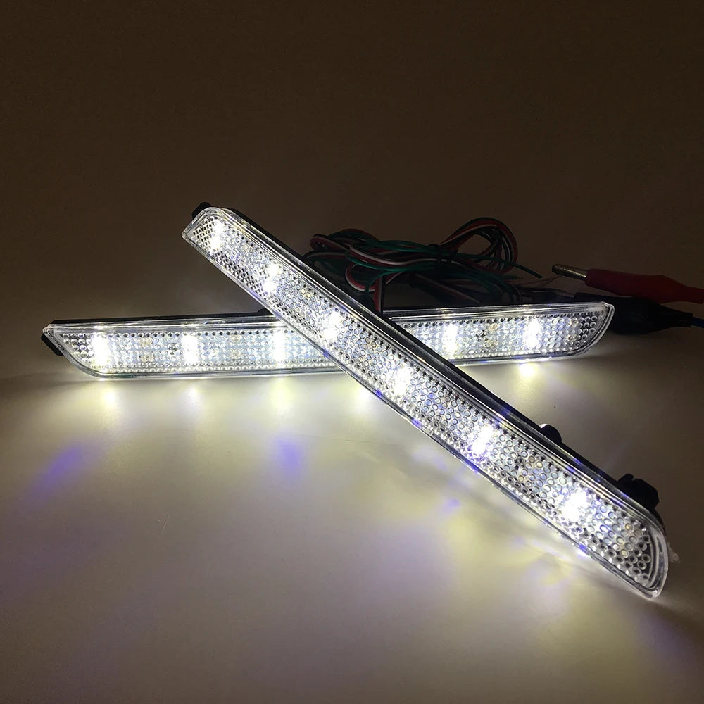 2x Clear Lens LED Bumper Reflector Brake Light For 2004-2009 Mazda 3 Mazdaspeed3 OEM#BN8R515L0B, BN8R515M0B,MA1185100, MA1184100
