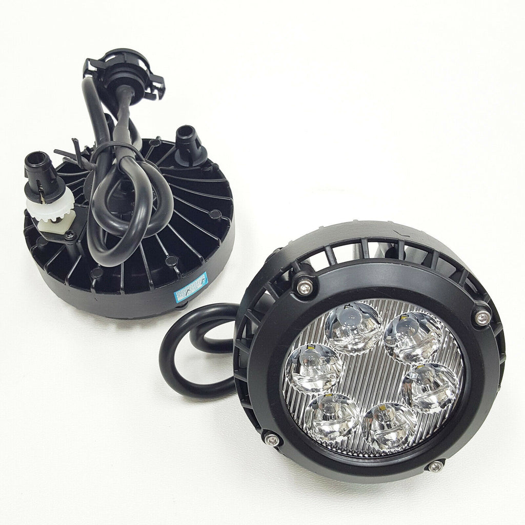 For 2014-2015 GMC Sierra with Built-in LED Front Bumper Clear Fog Driving Lights Bezel Pair OEM#15839896 /22902335 /22902334