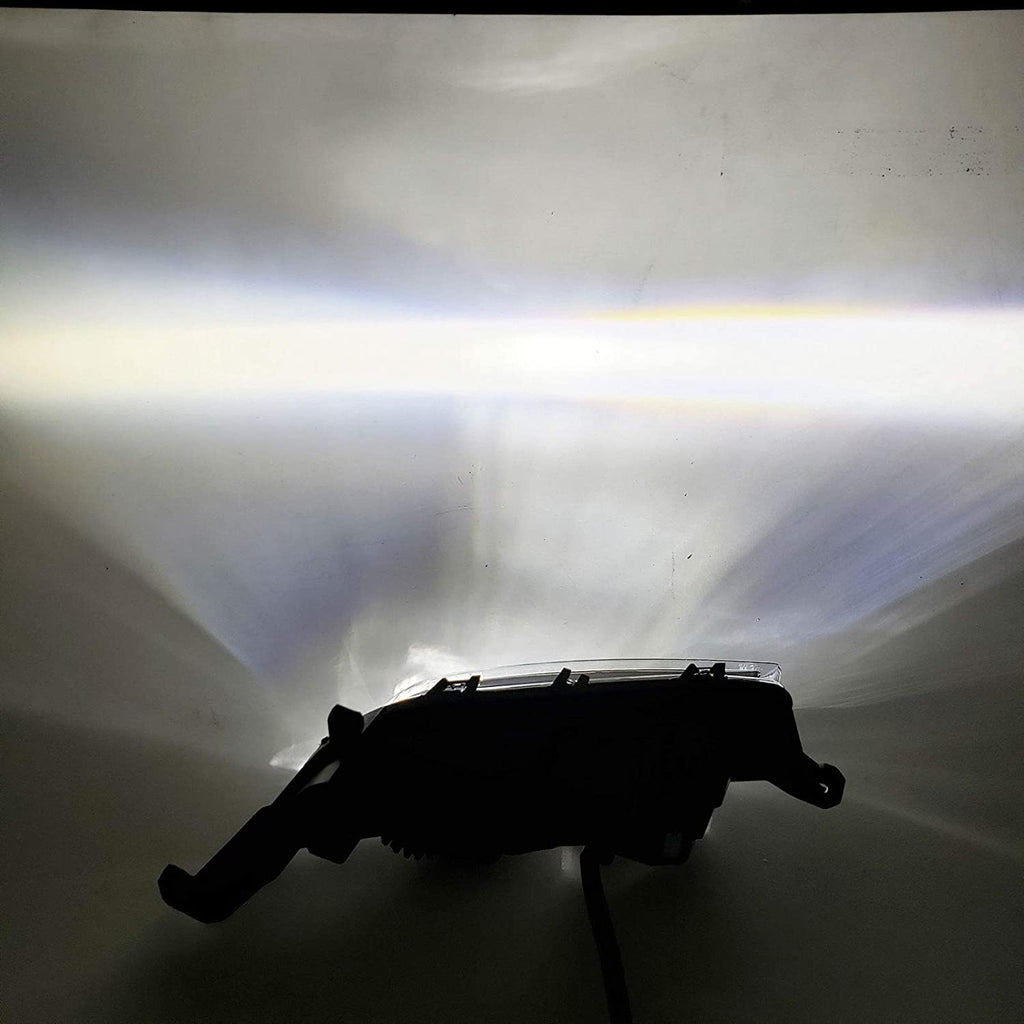 Built-in LED Fog Lights Kit for 2018 2019 Ford Explorer (OE Style Clear Lens with Switch, Relay, Bezels, Wires) OE# HS7Z15200F / HS7Z15201F, FO1039181 / FO103818