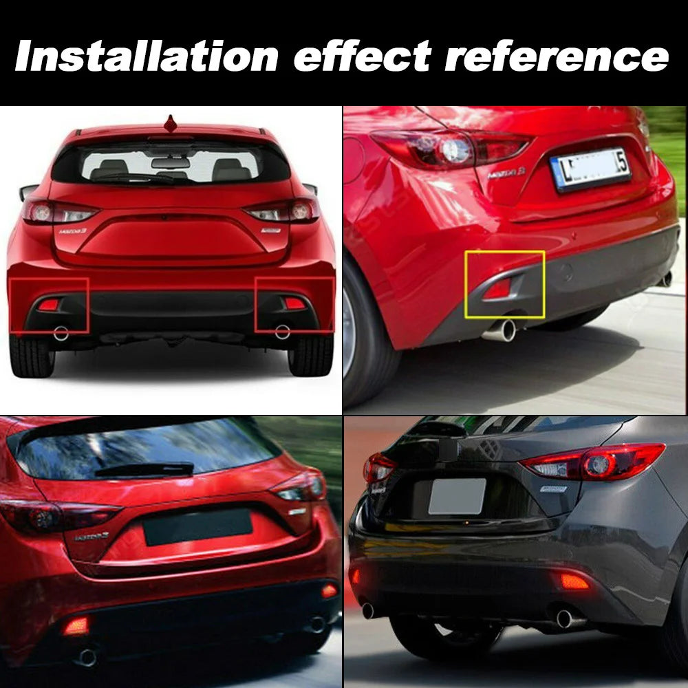 LED Rear Bumper Turn Signal Stop Brake Lights For 2014-2018 Mazda 3 Hatchback