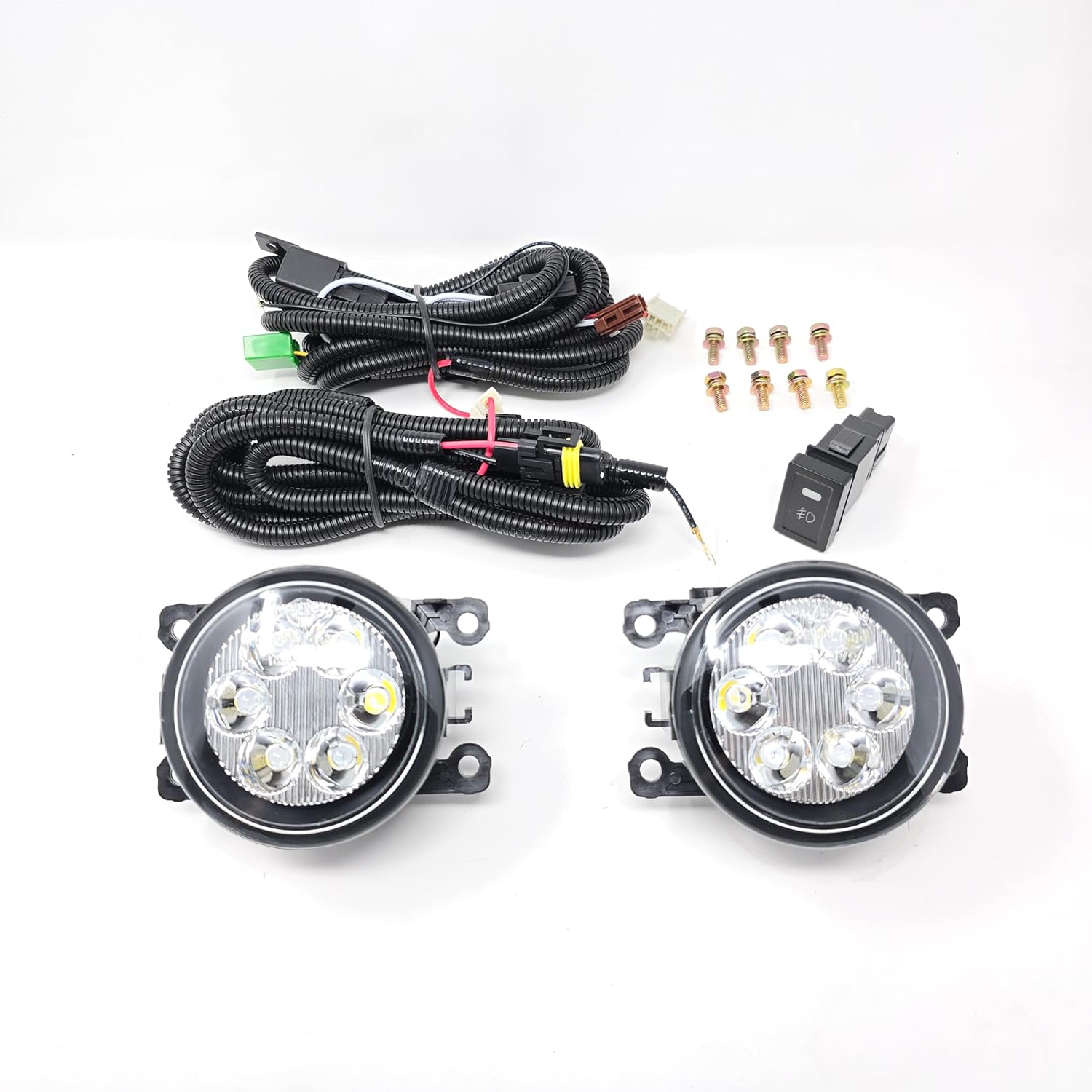 LED Fog Lights Kit For 2006-2014 Suzuki GRAND VITARA Xenon White (OE Style Clear Lens with, Wires, Switch)