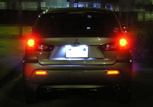 For 2008-2017 Mitsubishi Lancer EVO 2x Red Lens LED Bumper Reflect Brake Light Lamps