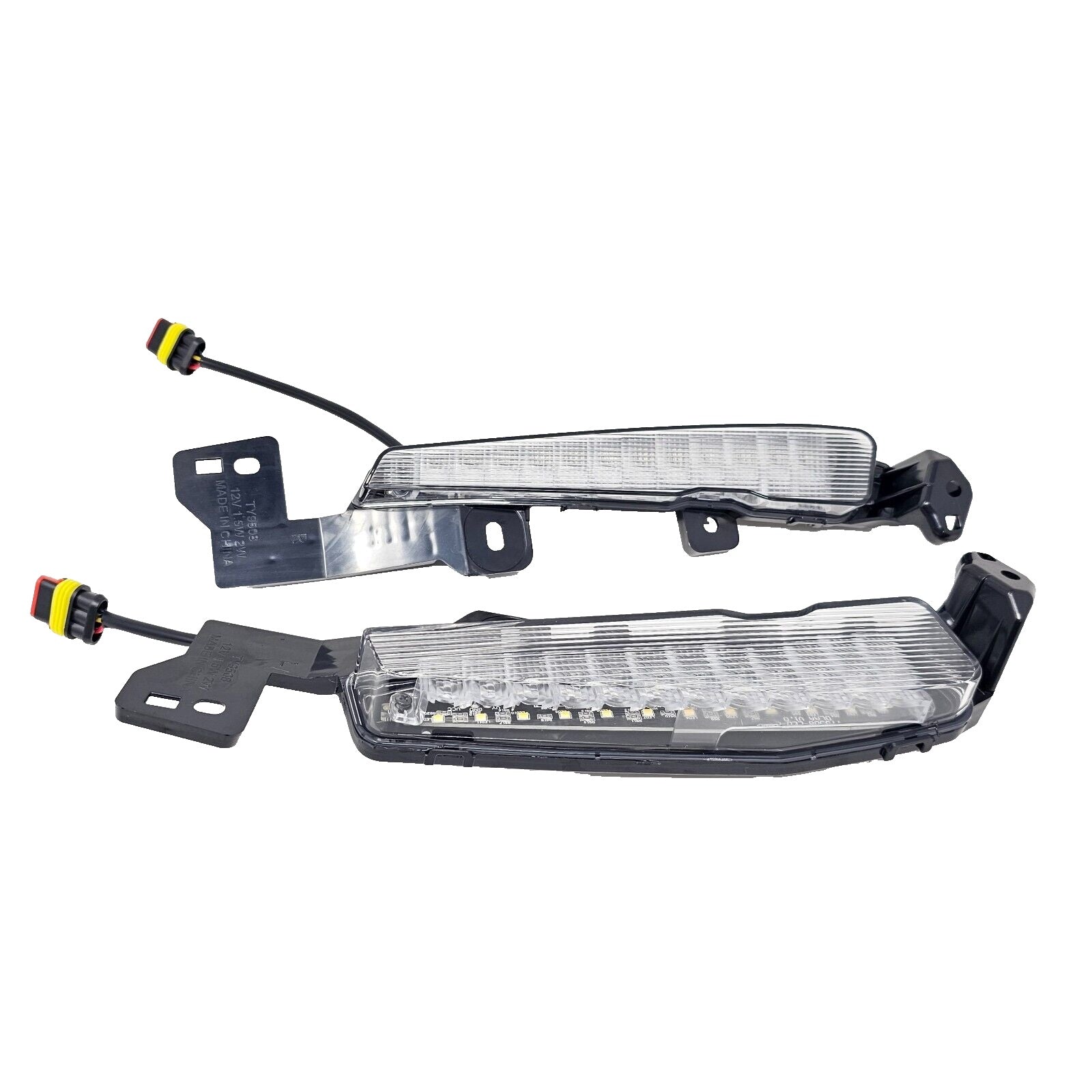  For 2019-2022 Toyota Prius Built-in LED Fog light w/DRL - White LED Running Lights + Yellow Signal Lights Kit - Complete with Bezels and Wiring Harness - OE Fitment