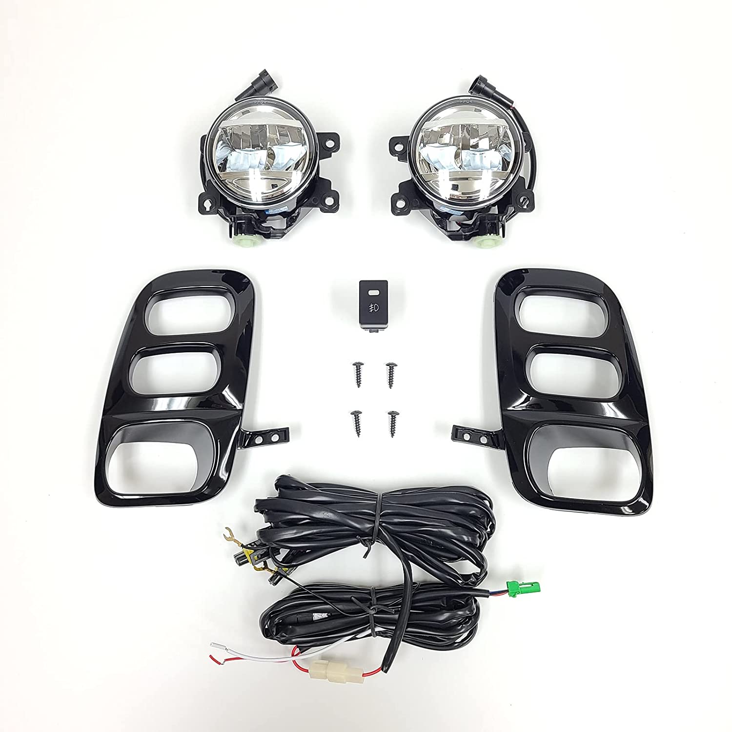 Clear Lens LED Fog Lights Kit For 2021-2022 Honda Odyssey with Switch Bezel Wires Relay OEM# 33950TEYY01 / 33900TEYY01,HO2592144 / HO2593144 19-6225-00 / 19-6226-00