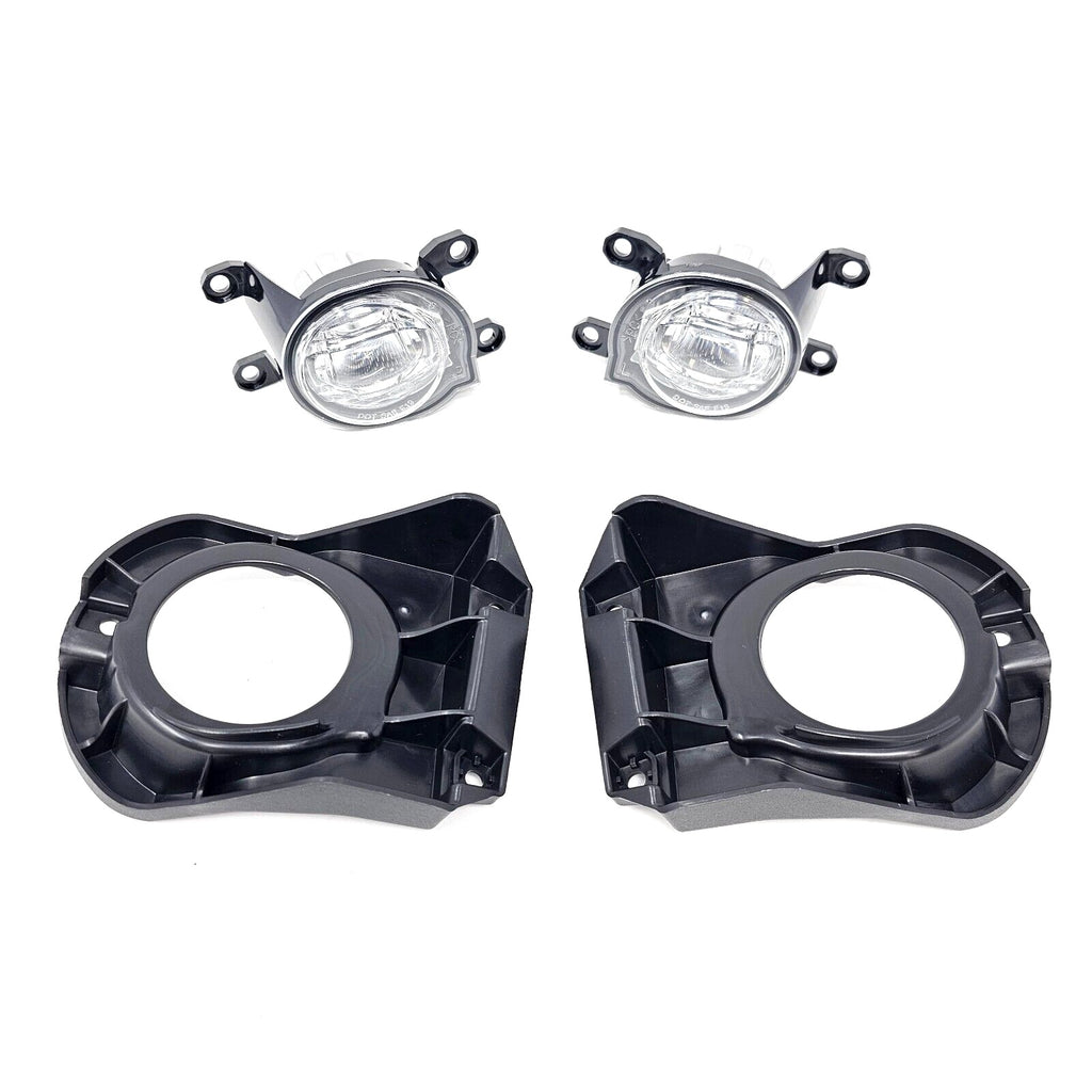 For 2022 2023 2024 Toyota Corolla Cross 6000k White LED Fog Light Kit Assembly Upgrade - OE Style Aftermarket Parts - Clear Lens Complete with Bezels Switch  and Wires
