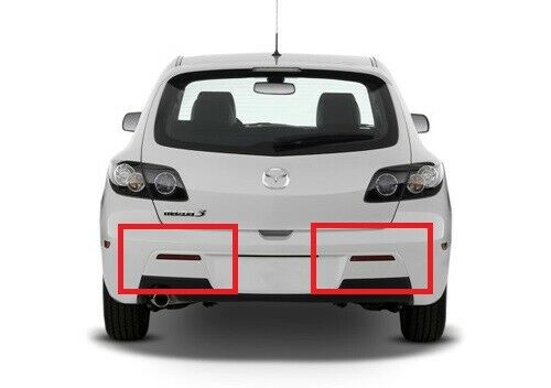 2x Clear Lens LED Bumper Reflector Brake Light For 2004-2009 Mazda 3 Mazdaspeed3 OEM#BN8R515L0B, BN8R515M0B,MA1185100, MA1184100