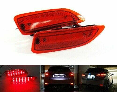 2x Red Len LED Bumper Brake Light Lamps For 2011 2012 2013 Toyota Corolla