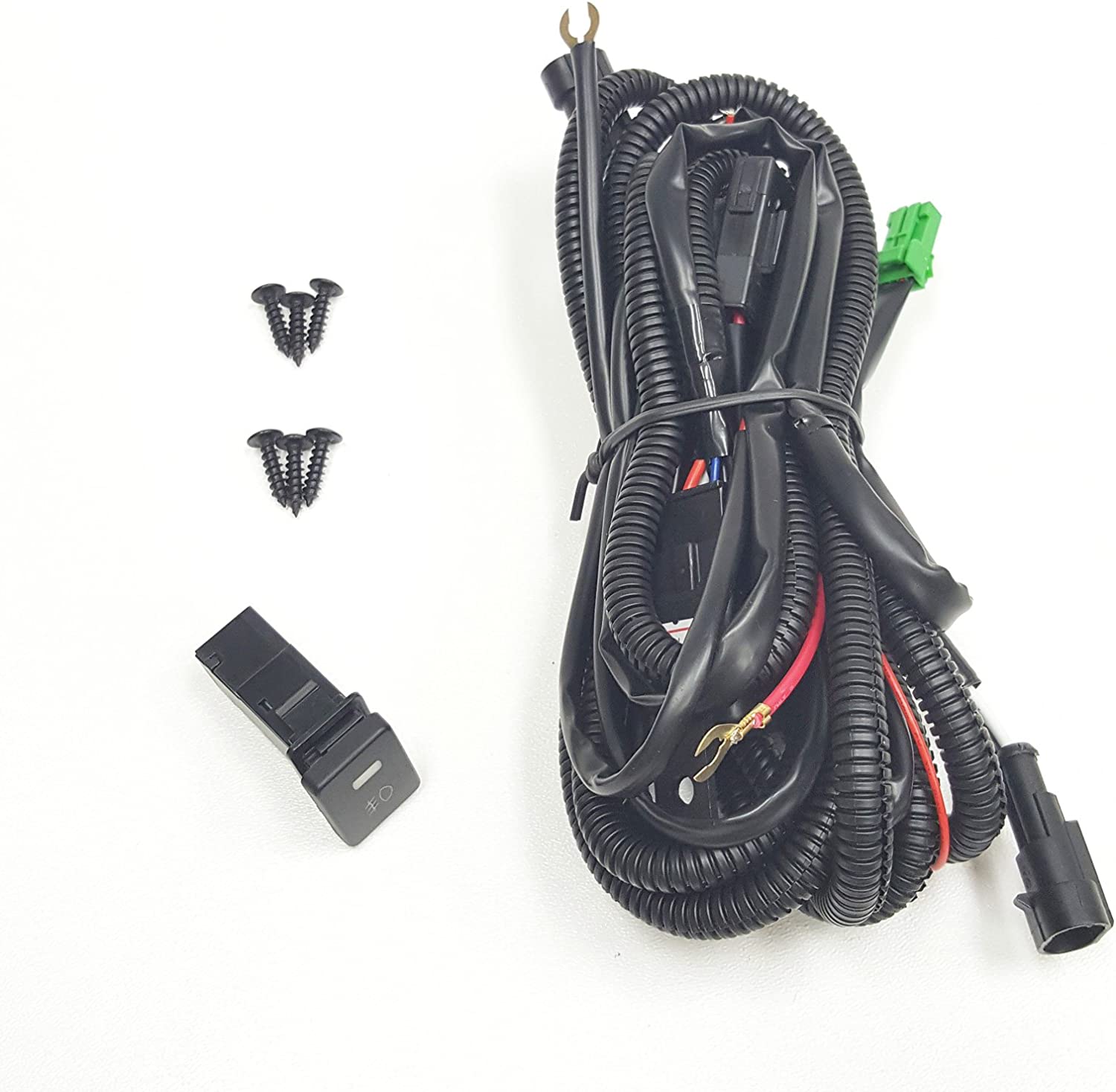 For 2017-2019 Toyota Corolla L LE XLE Built-in LED DRL Fog Driving Light with Switch Bezel Wires NOT FIT COROLLA "SE" or "XSE" or "50th Anniversary" MODEL