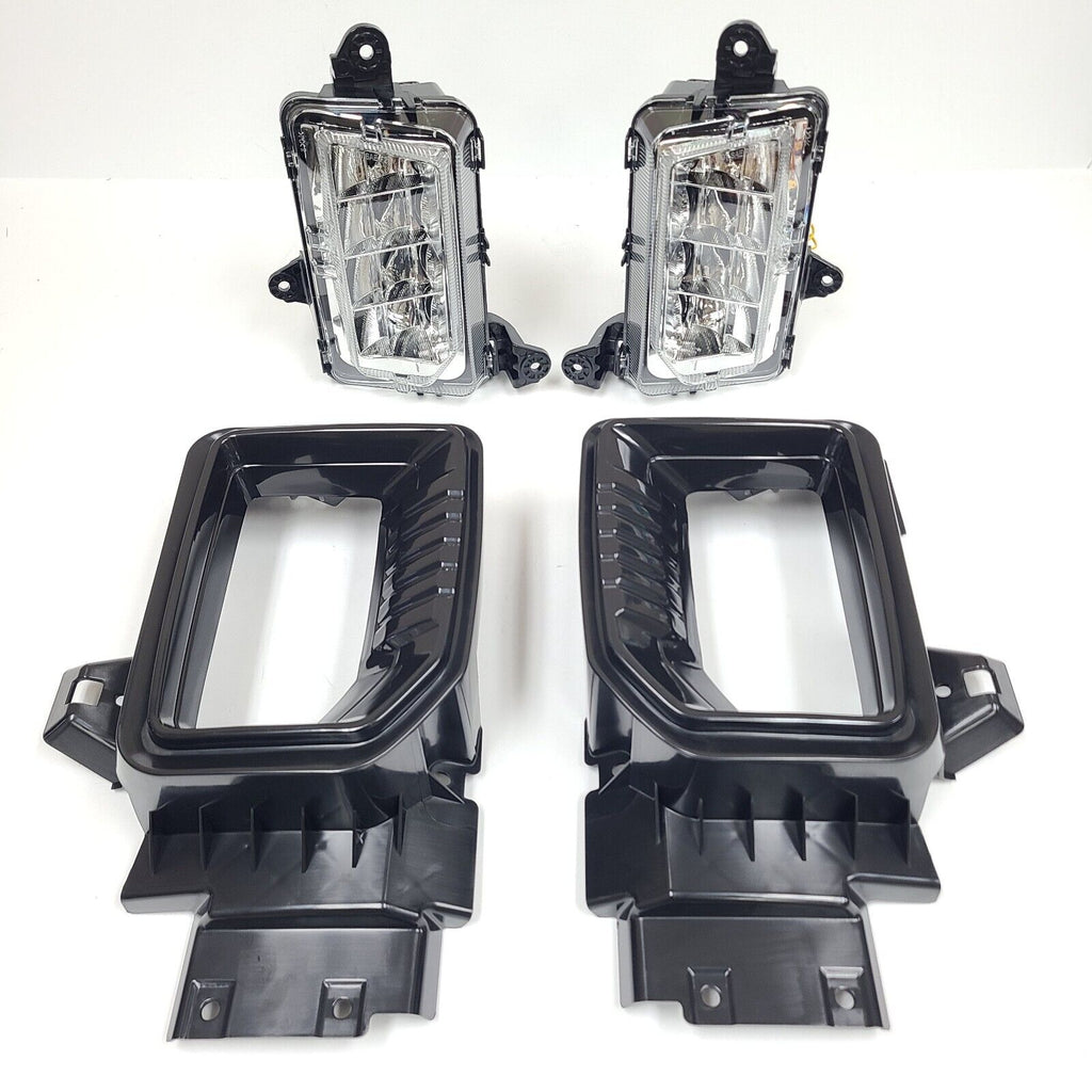 Clear Lens LED Fog Lights Kit For 2020 2021 2022 2023 GMC Sierra 2500HD 3500HD Base SLE SLT with Bezels Wires Switch Relay OEM#84513247, 84513246 GM2593331, GM2592331